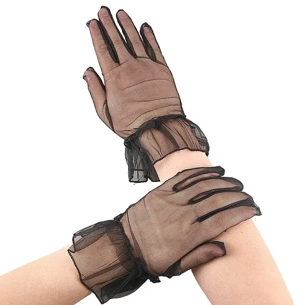 Polyester Mesh Gloves for Lady Girls