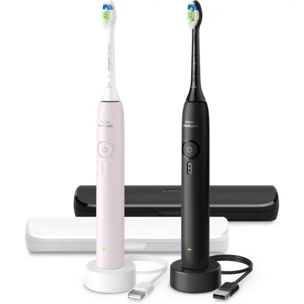 Philips Sonicare 3100 HX4072/42 sonický elektrický zubní kartáček DUO BALENÍ Pink & Black 1 ks