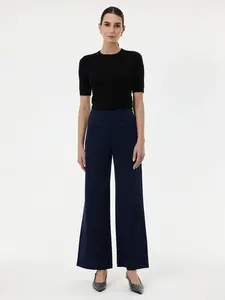 Tmavě modré rovné kalhoty ORSAY