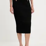 Sukně Guess EVANGELINE černá barva, midi, pouzdrová, W5YD66 Z0130