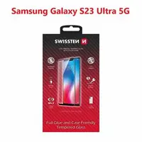 Tvrzené sklo Swissten Full Glue, Color Frame, Case Friendly pro Samsung Galaxy S23 Ultra, černá