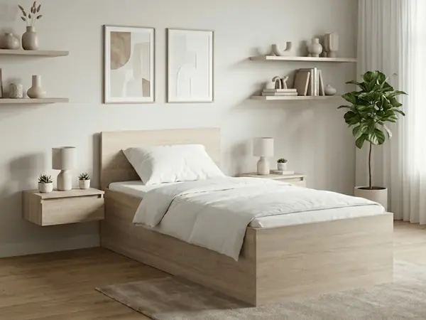 Posteľ SOFIA 90 x 200 cm, dub sonoma Rošt: S lamelovým roštom, Matrac: Matrac COCO MAXI 20 cm