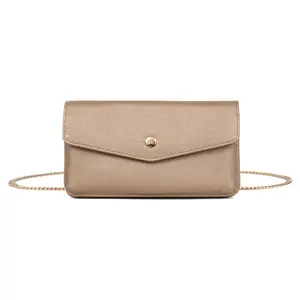 Dámska kožená kabelka na mobil a doklady Hexagona Flér - zlatá