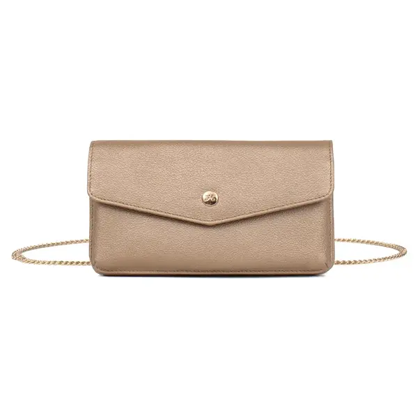 Dámska kožená kabelka na mobil a doklady Hexagona Flér - zlatá