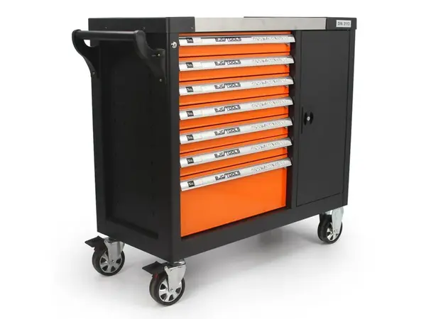 Dílenský vozík na nářadí, 7 zásuvek + skříňka - BJC