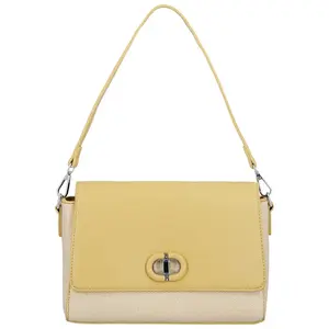 Elegantní dámská koženková kabelka na rameno Ciri, žlutá