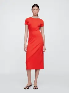 GAP Úpletové midi šaty s průstřihy - Dámské