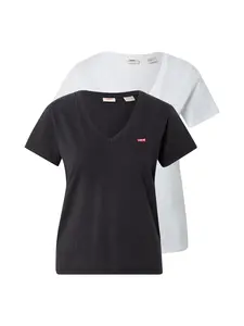 LEVI'S ® Tričko '2 Pack Vneck Tee'  čierna / biela
