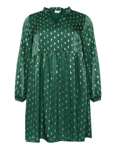 KAFFE CURVE Šaty 'Sofia'  zlatá / smaragdová