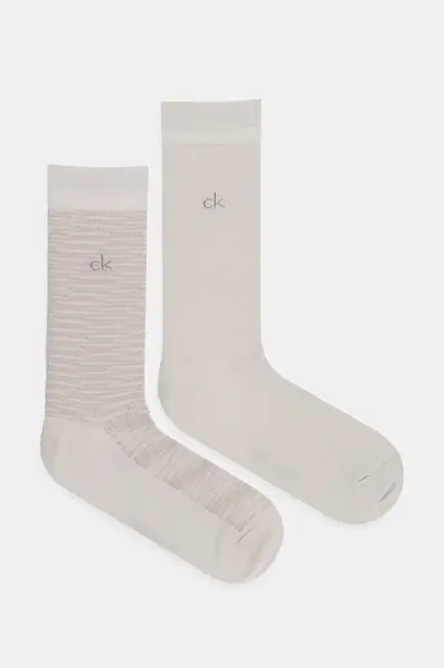 Ponožky Calvin Klein 2-pack pánské, béžová barva, 701231365