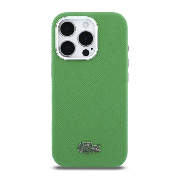 Zadní kryt Lacoste PVC Iconic Petit Pique Metal Logo MagSafe pro Apple iPhone 16 Pro Max, estragon green