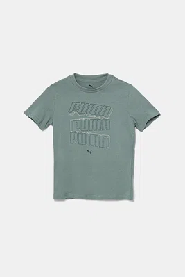 Dětské bavlněné tričko Puma ESS LOGO LAB HOG Tee zelená barva, s potiskem, 685788