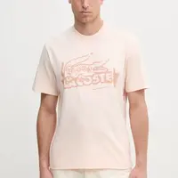 Bavlněné tričko Lacoste oranžová barva, s potiskem, TH0284