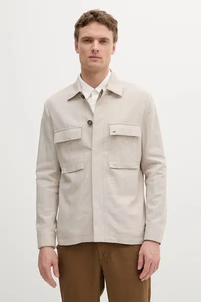 Bunda Michael Kors béžová barva, přechodná, MK0SB01084