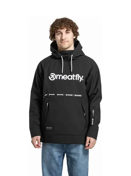 Meatfly pánská softshell bunda Jax Black / White | Černá | Velikost XL