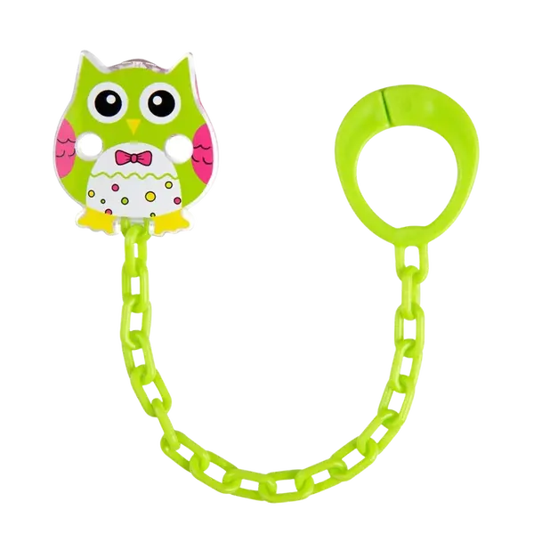 CANPOL BABIES Řetízek na dudlík sova – zelená