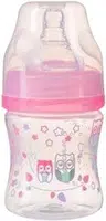 BABYONO Láhev antikoliková Klasik růžová 0m+ 120 ml