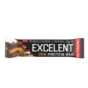 NUTREND Tyčinka EXCELENT BAR DOUBLE čokoláda a nugát s brusinkami 85 g