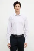 Bavlněná košile Eton pánská, růžová barva, slim, s klasickým límcem, 100013972