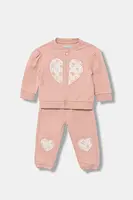 Kojenecká bavlněná tepláková souprava Guess růžová barva, A5BG13 KAD74
