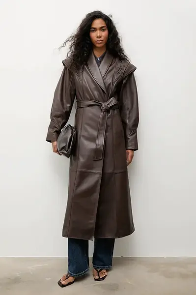 Kožený kabát Answear.LAB