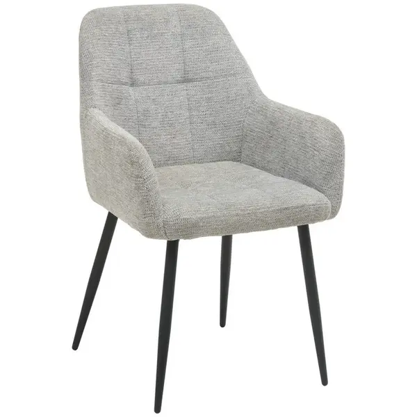 MID.YOU ŽIDLE S PODRUČKAMI, železo, tkaná látka, šedá, černá