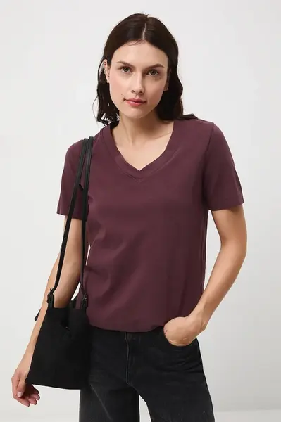 Bavlněné tričko Medicine dámské, vínová barva