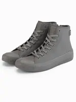 Ombre Men's high top sneakers with zipper for easy donning - dark beige