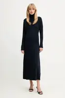 Vlněné šaty BOSS Forbini tmavomodrá barva, maxi, 50548520