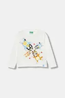 Dětské bavlněné tričko s dlouhým rukávem United Colors of Benetton