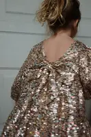 Dívčí šaty Konges Sløjd LILA SEQUINS BOW DRESS