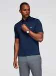 Ombre Stylish men's stretch fabric polo shirt - navy blue