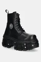 Kožené workery New Rock ITALI NEGRO GRUESO, TANK CASCO NEGRO TORNILLOS