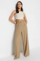 Trendyol Khaki Iron-On Trace Široké kalhoty