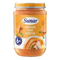 SUNAR Příkrm batátová kaše s krůtím masem 6m+190 g