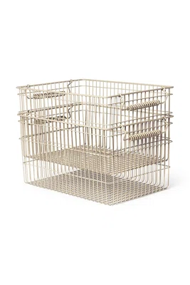 Úložný koš ferm LIVING Cala 2-pack béžová barva