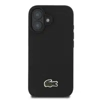 Zadní kryt Lacoste Iconic Petit Pique Woven Logo MagSafe pro Apple iPhone 16, černá