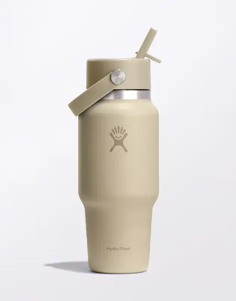 Hydro Flask Wide Mouth Travel Bottle with Flex Straw Cap 24 oz (710 ml) Oat