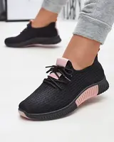 Resti Black women's sports shoes with pink inserts Keteti - Footwear