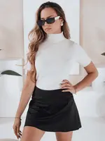 Damski sweter prążkowany z krótkim rękawem GIRLGLORY biały Dstreet