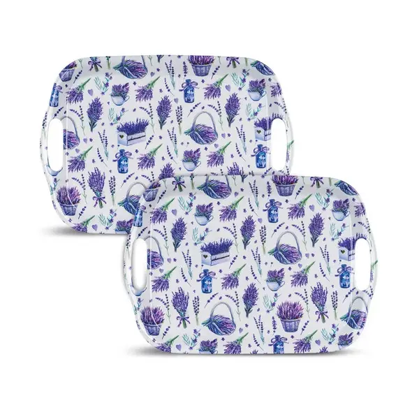 Sada melaminových táců LEVANDULE 36 x 25,5 cm 2 ks