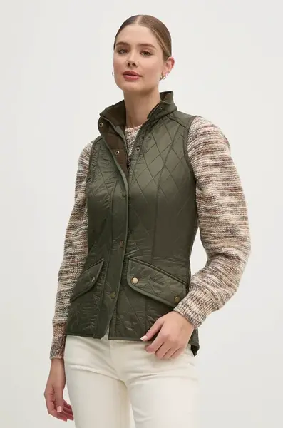 Vesta Barbour Cavalry Quilted Gilet zelená barva, LGI0016