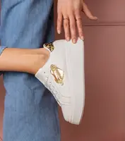 Gemre White sneakers with leopard print detail Lerisol