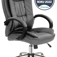 HALMAR Kancelářské křeslo RELAX šedé z eko kůže – pro sezení 4–6 h