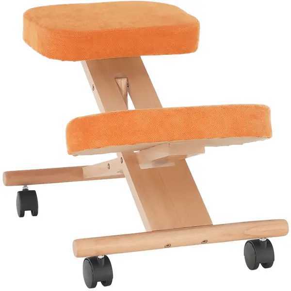 TEMPO KONDELA Ergonomická klekačka FLONET oranžová/ buk
