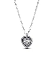 Pandora Stříbrný náhrdelník s třpytivým srdíčkem Timeless 393099C01-45