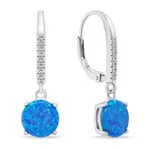 Brilio Silver Krásné stříbrné náušnice s modrými opály EA1166WB