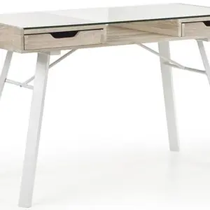 HALMAR Psací stůl B33, dub sonoma/ bílá