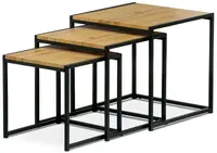 AUTRONIC konferenční stolky AF-3003 OAK, set 3 ks