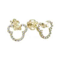 Soliter Třpytivé náušnice ze žlutého zlata Minnie Mouse 239 001 01130